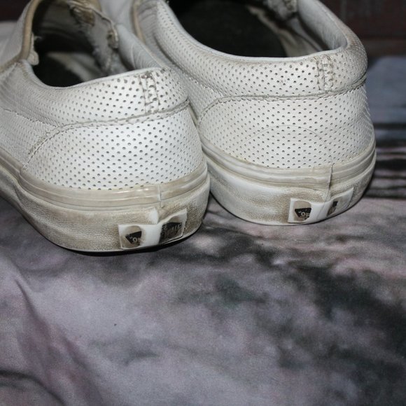 Slip On White Leather VANS  🌵 7.5 Women - Picture 11 of 14